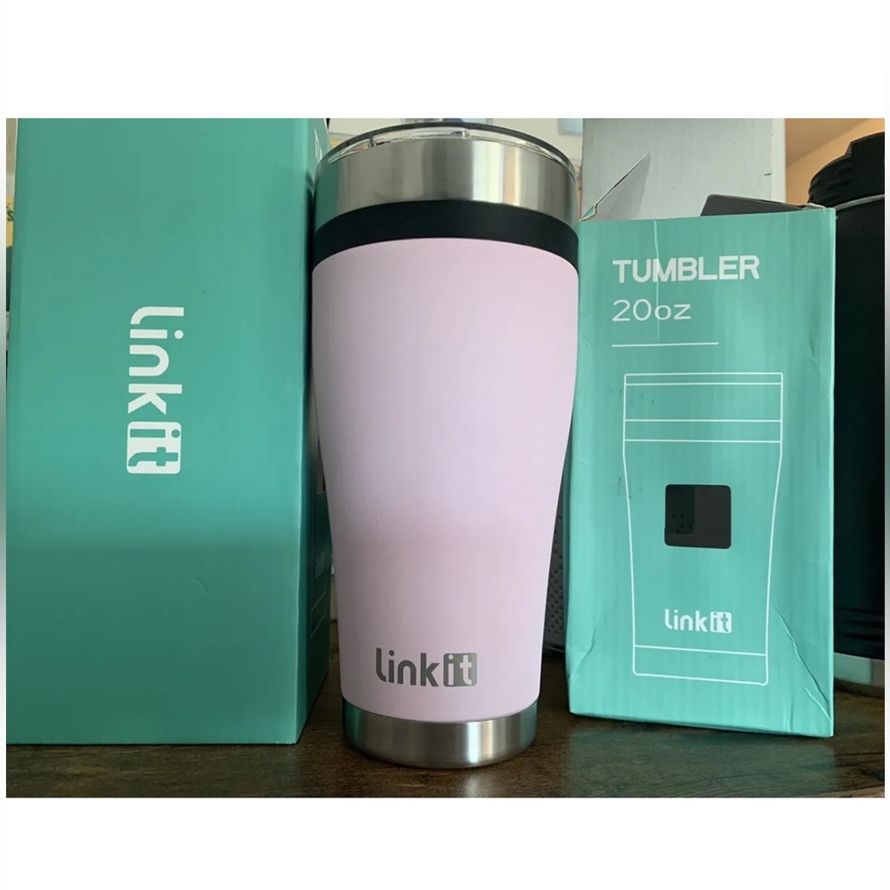 30oz Stainless Steel Tumblers With Straw And Brush Slide Grids Lids Tristan PINK